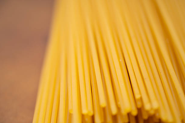 Close-up of uncooked spaghetti pasta