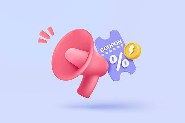 istock 3d megaphone speaker or loudspeaker bullhorn for announce promotion in background, megaphone loud hailer with microphone, speakerphone 3d icon vector render illustration for alert and announcement 2212584106