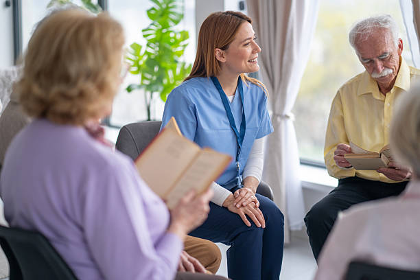 istock Seniors Sharing Stories During Group Discussion 2212586915