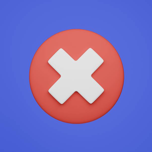 Cross mark icons. No buttons. 3D rendering illustration