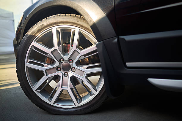 istock Car detail shot. Wheel selective focus close up. 2212595972