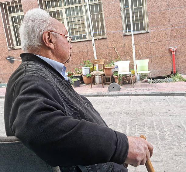 Lonely Senior man looking away