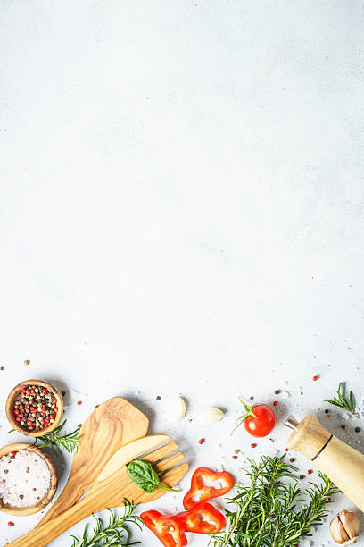 istock Cooking background with herbs, spices and vegetables. 2212603451