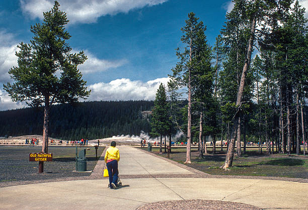 Yellowstone NP - Approaching Old Faithful - 1981. Scanned from Kodachrome 64 slide.