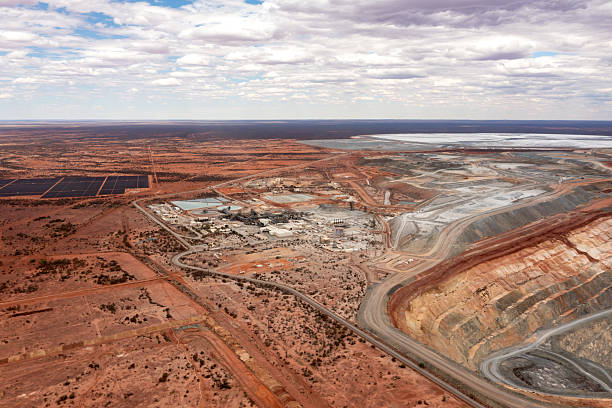 istock Aerial View of an crushing and processing site from a open pit nickel mine 2212607453