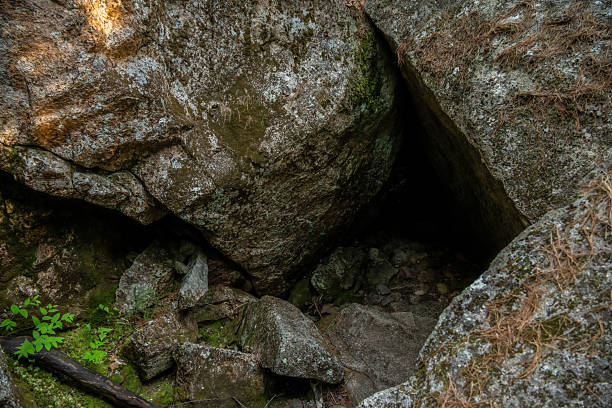 Giant Slide Trail Covered with Areas of Granite Rock Fall in Acadia