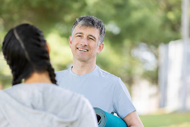 istock Peaceful Moment for Active Couple Before Yoga Class 2212608392