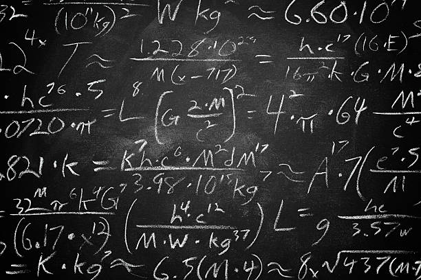 Mathematical formulas. Photography made with colored filters in the flash