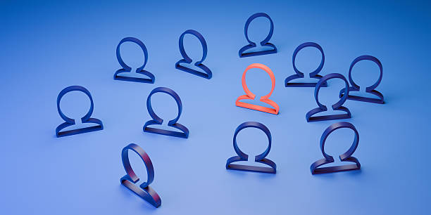 istock Group of peouple with leader. 3d render 2212616210