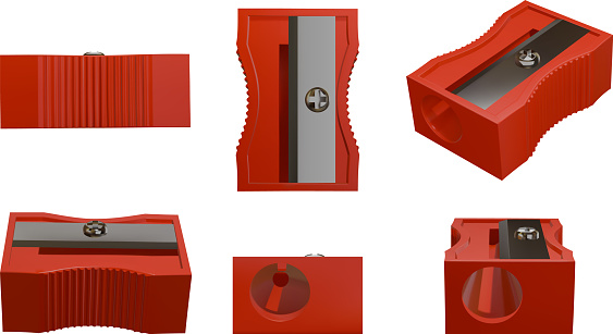 Sharpner Exploded View Isolated 3d Sharpener Sharpener Back To Echool Element Realistic ...
