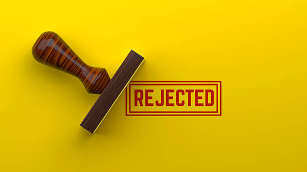 istock Rejected Stamp Application Denial Concept Paper Cut Yellow Red 2212634833