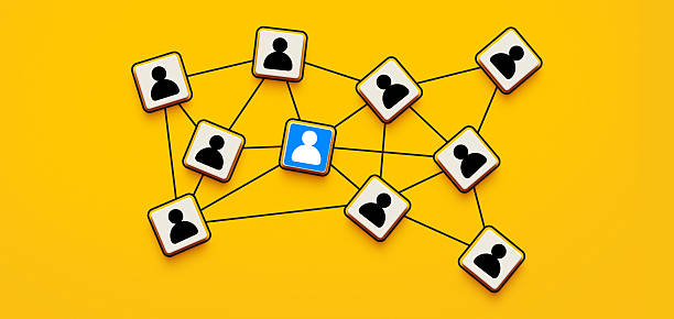 istock Network Connection Teamwork People Icons Collaboration Paper Cut Yellow 2212636960