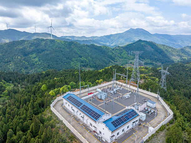 istock Wind farm on top of mountain, green energy 2212652821