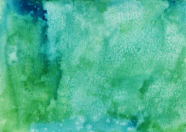 istock Green and Blue Hand Painted Watercolor Background 2212655430