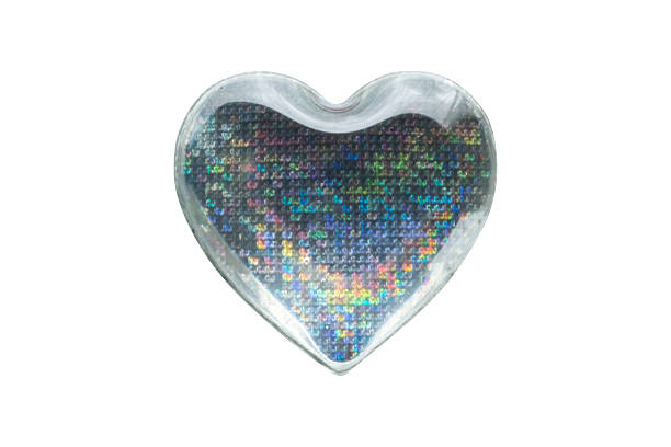 istock Heart shape hologram sticker isolated on white background 2212656690