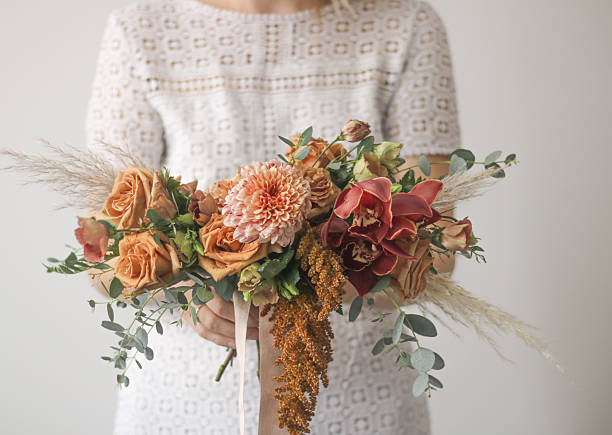 istock boho bridal wedding bouquet for autumn wedding 2212661139