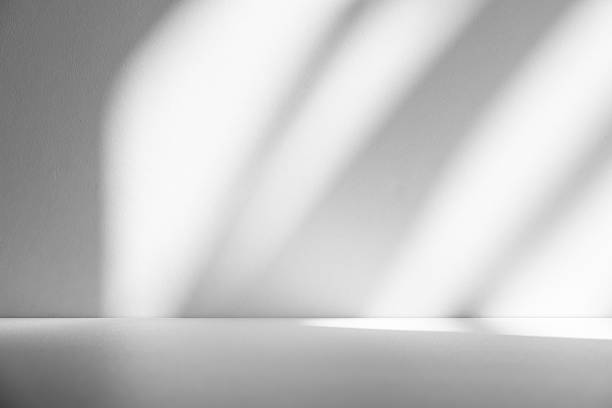 istock Wall interior background, studio and backdrops show products.with shadow from window color white . background for text insertion and presentation product 2212671285