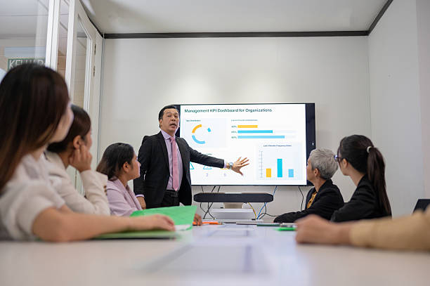 istock Asian Malay businessman showing and explaining Charts, Statistics, and Data to colleagues in a business meeting stock photo 2212672098
