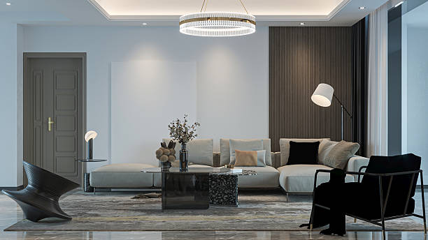 istock Elegant Contemporary Lounge with Large Windows 2212672917