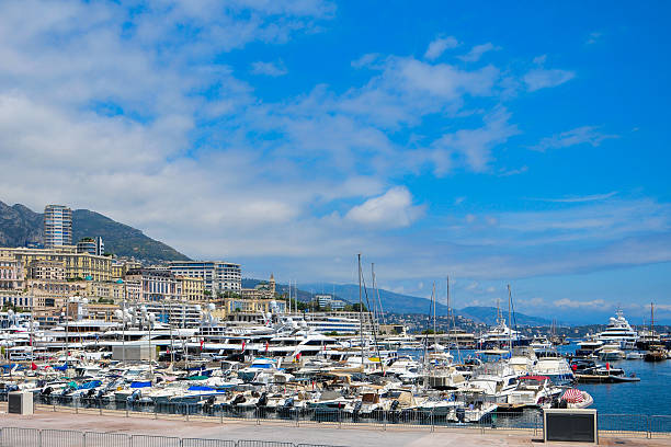 Many SuperYachts anchored off Monaco during Yacht show