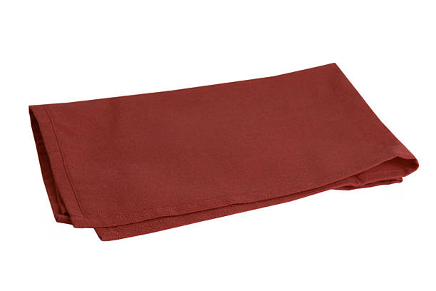 istock Red kitchen towel isolated on white background 2212678606