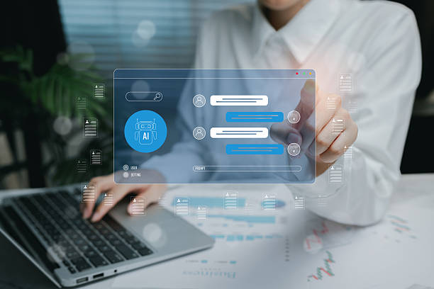istock Digital Assistant Interface on Laptop with Business Professional, business concept 2212681133