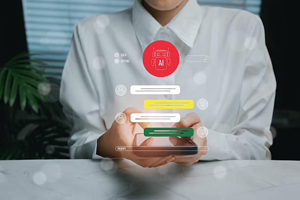 istock Person Using Smartphone with AI Messaging Interface and Notifications, business concept 2212681146