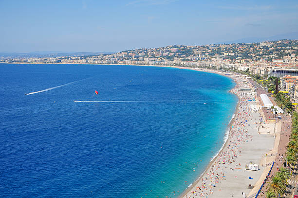 A beautiful coastal view from an observation deck in Nice, France