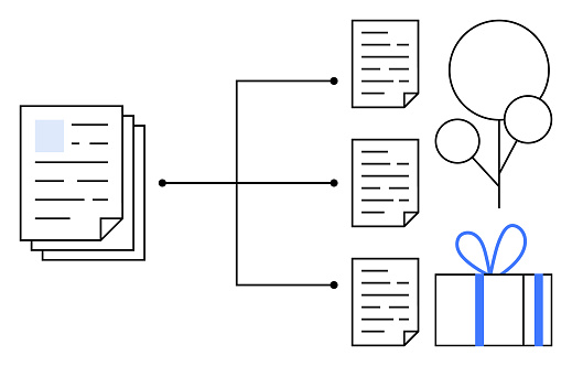 Document Distribution Process Flow With Gift And Celebration Elements ...