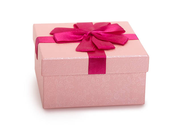istock Beautiful closed pink gift box with ribbon 2212683435
