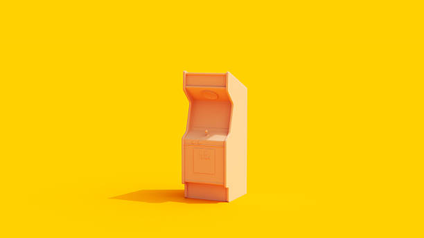 istock Arcade Machine Video Game Retro Yellow Background Vivid Flesh Tones 2212684477