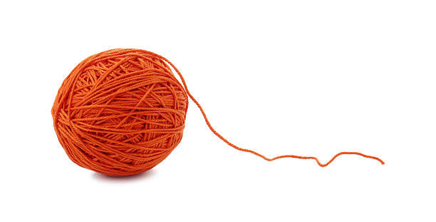 One ball of yarn isolated on white