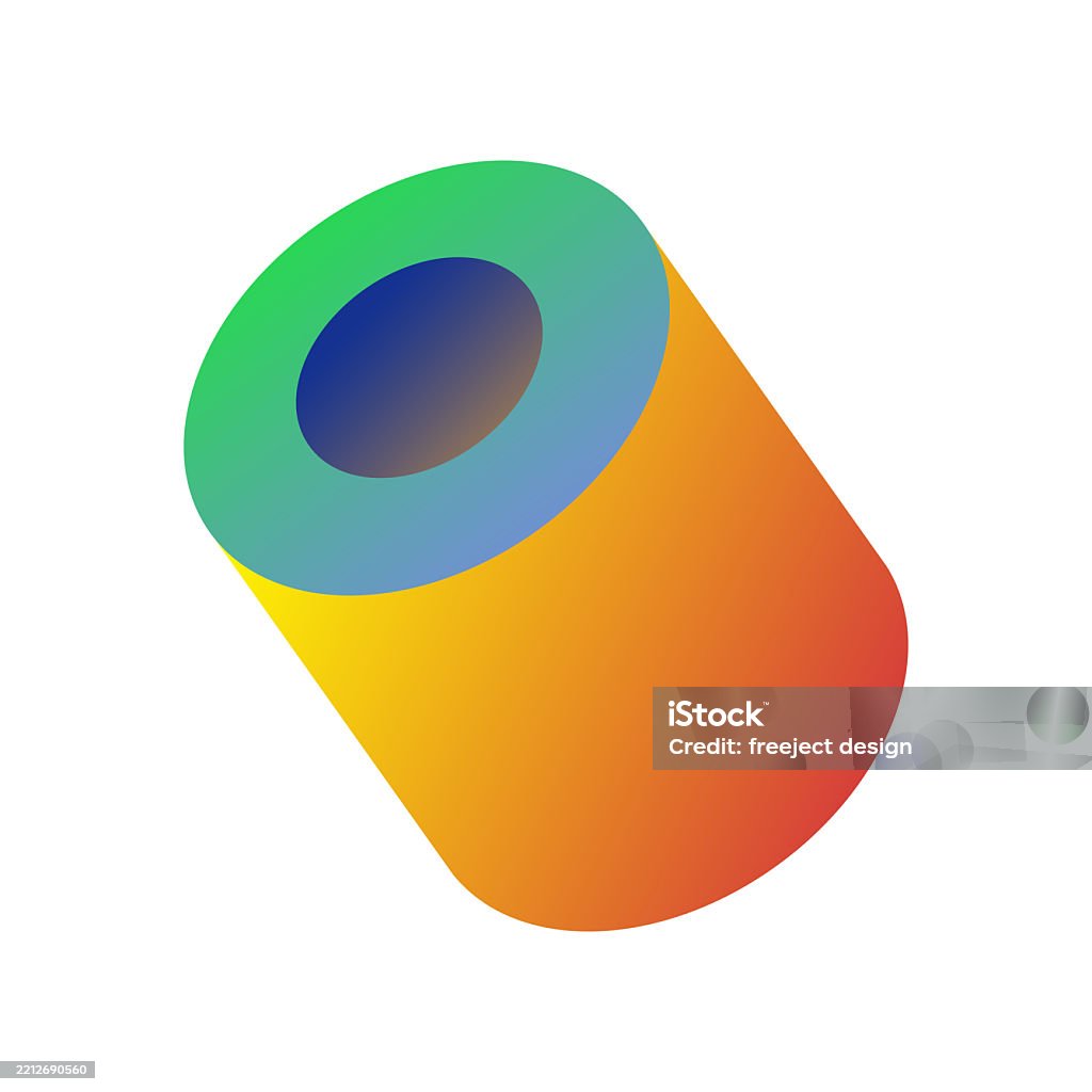 Cylindrical Gradient Texturesample Colorful 3d Cylinder With Gradient Color Stock Illustration - Download ...