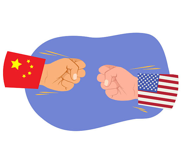istock USA and China Businessmen Fists Conflict Concept 2212691151
