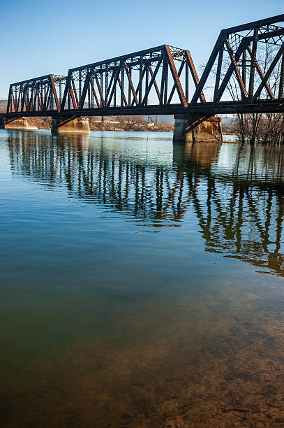 istock Train trestle bridge across the Allegheny River, Warren, PA 2212695412