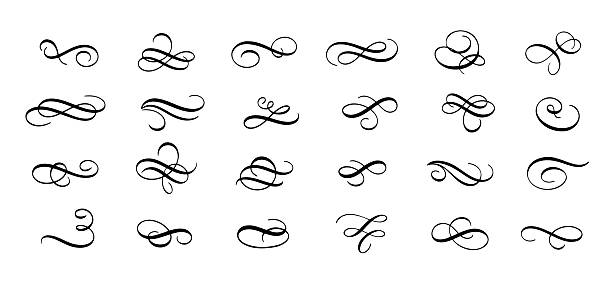 Hand-drawn calligraphy flourishes. Perfect for adding a touch of elegance to logos, invitations, wedding stationery, branding, and social media graphics. Scalable for both digital and print projects