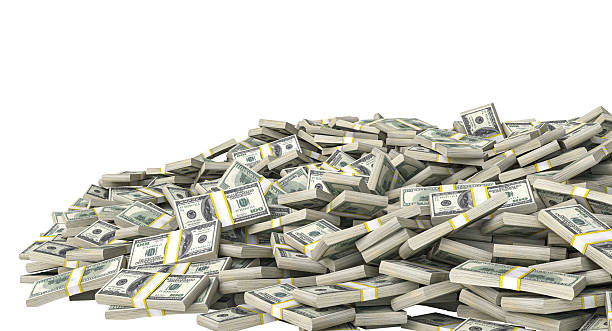 istock Huge pile of one hundred dollar bills forming a small mountain 2212700021