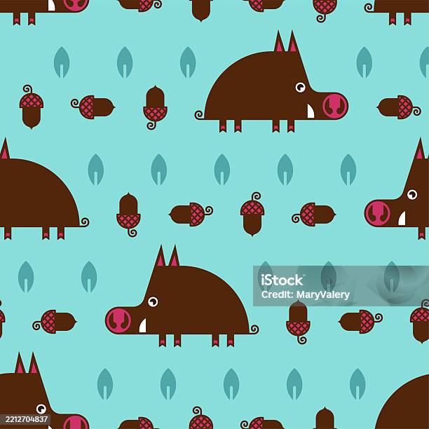 Hog Color Patterns Boar Pattern Seamless Cute Hog And Offspring Background Wild Pig ...