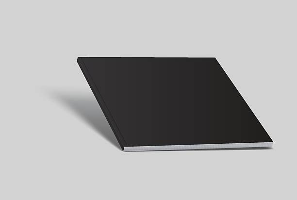 istock Vector realistic 3d magazine mockup with black blank cover isolated on background. For the business presentation magazine, notebook, booklet, brochure, catalogue or a publisher advertising corporate 2212706106