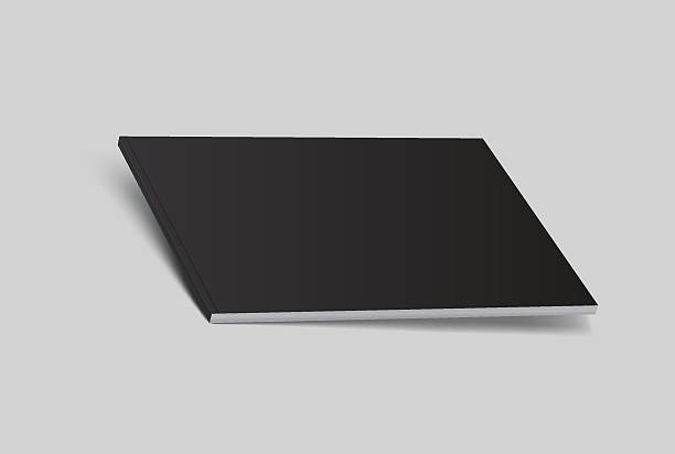 istock Vector realistic 3d magazine mockup with black blank cover isolated on background. For the business presentation magazine, notebook, booklet, brochure, catalogue or a publisher advertising corporate 2212706109