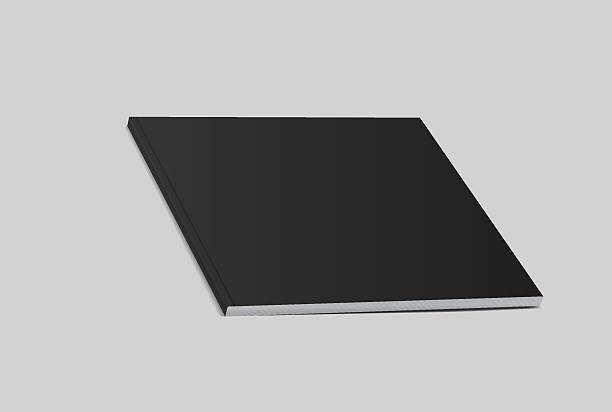 istock Vector realistic 3d magazine mockup with black blank cover isolated on background. For the business presentation magazine, notebook, booklet, brochure, catalogue or a publisher advertising corporate 2212706111
