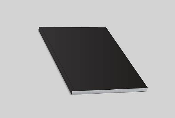 istock Vector realistic 3d magazine mockup with black blank cover isolated on background. For the business presentation magazine, notebook, booklet, brochure, catalogue or a publisher advertising corporate 2212706114