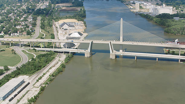 istock Modern Cable-Stayed Bridge Spanning a Wide River in Columbus Georgia 2212710736
