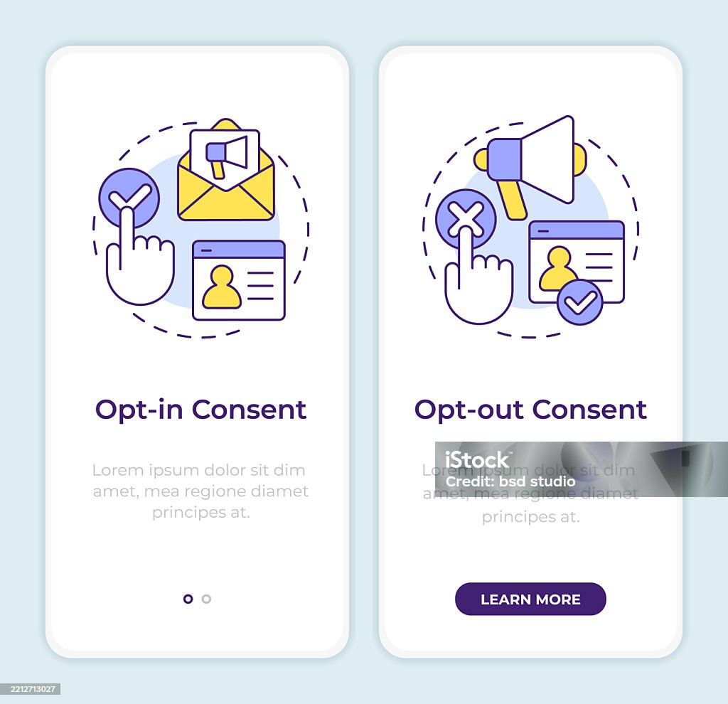 Consent Model Consent Models Onboarding Mobile App Screen Stock Illustration ...
