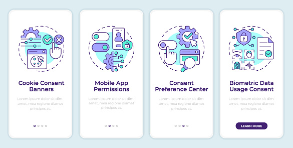Consent Management Platform Android Examples Of Consent Management Onboarding Mobile App Screen Stock ...
