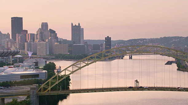 istock Pittsburgh Skyline And Fort Pitt Bridge Over Monongahela River During Gentle Dawn Light 2212713164