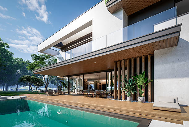 istock 3d rendering of two-story house with concrete facade 2212720946