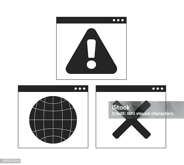 Web Alert Interface 2d Line Objects Set Stock Illustration - Download ...