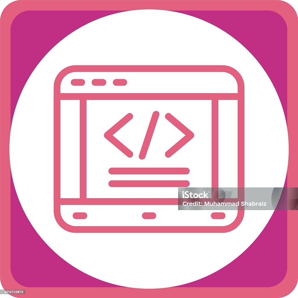 Code Editor Line Circle Corner Stock Illustration - Download Image Now ...