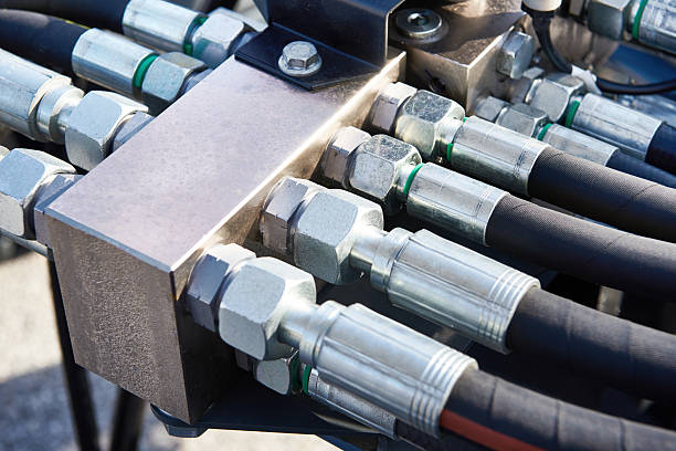 istock Hoses of hydraulic machine 2212725444